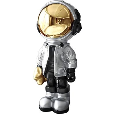 Dosker astronautstatyer rymdmannen skulptur polyresin konstgåvor silverstatyett prydnad rumsdekor för män, hem och hantverk skrivbordstillbehör bordsdekoration, vardagsrum, kontor, bokhylla Dosker astronautstatyer rymdmannen skulptur polyresin konstgåvor silverstatyett prydnad rumsdekor för män, hem och hantverk skrivbordstillbehör bordsdekoration, vardagsrum, kontor, bokhylla