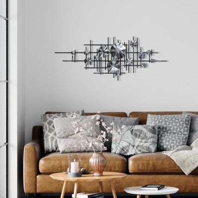 Wallity Handmålade dekorativa metallväggtillbehör, 113 x 7 x 44 cm 100% metall, 0,8 mm tjocklek unik konstdel för heminredning, färgvariationer maj klocka Wallity Handmålade dekorativa metallväggtillbehör, 113 x 7 x 44 cm 100% metall, 0,8 mm tjocklek unik konstdel för heminredning, färgvariationer maj klocka