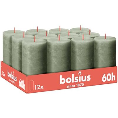 bolsius – rustik ljus – grön – 12 stycken – 13 cm – dekorativa ljus – innehåller naturligt växtvax – utan palmolja bolsius – rustik ljus – grön – 12 stycken – 13 cm – dekorativa ljus – innehåller naturligt växtvax – utan palmolja