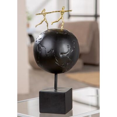 GILDE Skulptur Around The World, konstharts, svart, matt, metallisk look, jord och par, 34 cm hög GILDE Skulptur Around The World, konstharts, svart, matt, metallisk look, jord och par, 34 cm hög