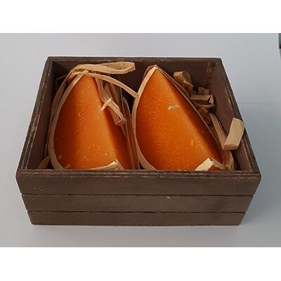 Comarco Sa Set med 2 ljus skiva orange 10 cm Comarco Sa Set med 2 ljus skiva orange 10 cm