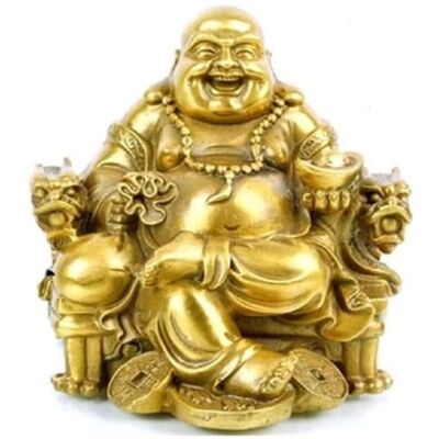 WEALTHCOMING Fengshui dekor skrattande Buddhastaty för tur och lycka, God of Wealth staty, mässing buddhistiska statyer och skulpturer heminredning grattis gåvor (X-Large) WEALTHCOMING Fengshui dekor skrattande Buddhastaty för tur och lycka, God of Wealth staty, mässing buddhistiska statyer och skulpturer heminredning grattis gåvor (X-Large)
