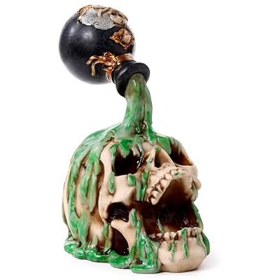 Puckator Grön Potion dekorativ skalle skrik dekorativ hartsskulptur gotisk staty tillbehör för hem halloween Puckator Grön Potion dekorativ skalle skrik dekorativ hartsskulptur gotisk staty tillbehör för hem halloween