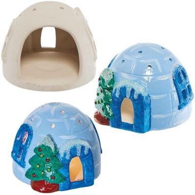 Baker Ross FN615 Igloo keramiska tealight-hållare – 2-pack, charmiga dekorationer med vintertema, perfekta för att ge hemmet och julpyntet en festlig glöd Baker Ross FN615 Igloo keramiska tealight-hållare – 2-pack, charmiga dekorationer med vintertema, perfekta för att ge hemmet och julpyntet en festlig glöd