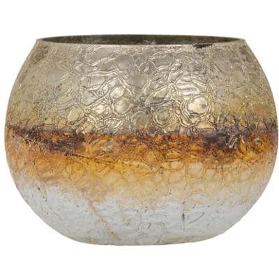 BigBuy Home Ljusstake 18 x 18 x 14 cm Glas Grå Vit BigBuy Home Ljusstake 18 x 18 x 14 cm Glas Grå Vit