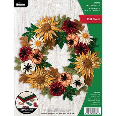 Bucilla 89278E Filtapplikationskrans, 42 cm x 42 cm, blommig höst Bucilla 89278E Filtapplikationskrans, 42 cm x 42 cm, blommig höst