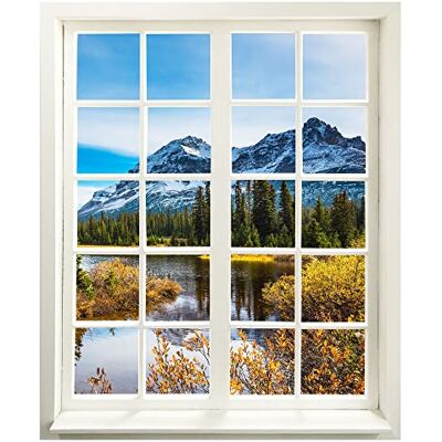 WallSpirit Väggtatuering – fönster med utsikt"berg" 83 x 100 cm – väggklistermärke – väggklistermärke WallSpirit Väggtatuering – fönster med utsikt"berg" 83 x 100 cm – väggklistermärke – väggklistermärke