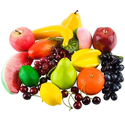 Toopify paket med 20 st konstgjorda frukter, falska frukter för heminredning, simulering fruktset, festjuldekoration Toopify paket med 20 st konstgjorda frukter, falska frukter för heminredning, simulering fruktset, festjuldekoration