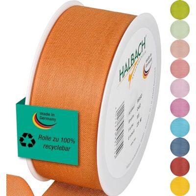 Halbach sidenband presentband Bredd 40 mm längd 25 m Band tillverkat i Tyskland Presentband i många olika färger och bredder, perfekt för förpackning och dekoration, färg: konjak Halbach sidenband presentband Bredd 40 mm längd 25 m Band tillverkat i Tyskland Presentband i många olika färger och bredder, perfekt för förpackning och dekoration, färg: konjak
