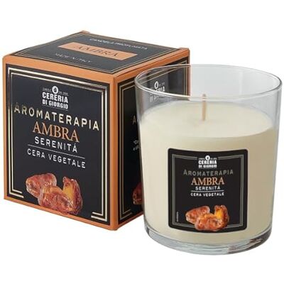 Cereria Di Giorgio Doftljus i glas med skyddspåse vegetabiliskt vax av palm och soja Aromaterapi samling Bärnsten Lugn 44 timmars varaktighet Cereria Di Giorgio Doftljus i glas med skyddspåse vegetabiliskt vax av palm och soja Aromaterapi samling Bärnsten Lugn 44 timmars varaktighet