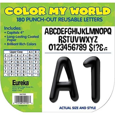 Eureka 845306 alfabet och siffror anslagstavla och klassrumsdekorationer för lärare, 10 cm H, flerfärgad, 180 st Eureka 845306 alfabet och siffror anslagstavla och klassrumsdekorationer för lärare, 10 cm H, flerfärgad, 180 st