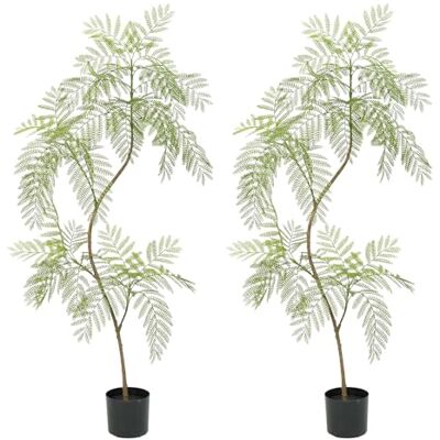 Zstar 2 stycken konstgjorda jacaranda-träd, 170 cm stora konstgjorda växter i kruka, konstgjord jacaranda-träd med justerbara grenar, realistiska blad, konstträd, dekoration för vardagsrum, balkong, Zstar 2 stycken konstgjorda jacaranda-träd, 170 cm stora konstgjorda växter i kruka, konstgjord jacaranda-träd med justerbara grenar, realistiska blad, konstträd, dekoration för vardagsrum, balkong,