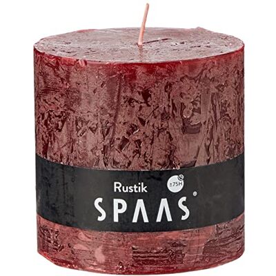 Spaas Rustic Unscented Pillar Candle 100/mm, 75 Hours, Wine Red Spaas Rustic Unscented Pillar Candle 100/mm, 75 Hours, Wine Red