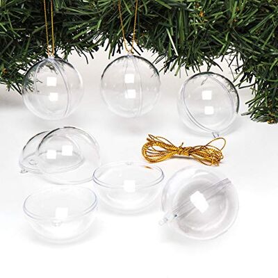 Baker Ross EX2323 transparenta hängande bollar för julgranen, kreativ konst och hantverk (12 stycken), transparent Baker Ross EX2323 transparenta hängande bollar för julgranen, kreativ konst och hantverk (12 stycken), transparent