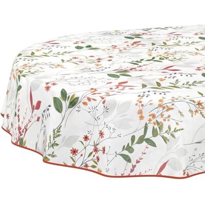 ANRO Vaxduk bordsduk tvättbar lättvårdad vattenavvisande lotuseffekt trädgårdsbordsduk natur oval 200 x 140 cm med fåll (kantad ANRO Vaxduk bordsduk tvättbar lättvårdad vattenavvisande lotuseffekt trädgårdsbordsduk natur oval 200 x 140 cm med fåll (kantad