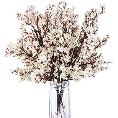 Exoment 10 st bebisars andedräkt Gypsophila konstgjorda blommor bukett falska silkesblommor äkta touch blommor för hem bröllop bordsuppsats, arrangemang, festival, fest dekoration (vit) Exoment 10 st bebisars andedräkt Gypsophila konstgjorda blommor bukett falska silkesblommor äkta touch blommor för hem bröllop bordsuppsats, arrangemang, festival, fest dekoration (vit)
