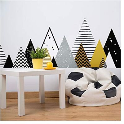Ambiance Sticker s Scandinavian Chapka Mountains väggdekaler, gör-det-själv heminredning, skala av och klistra på avtagbara klistermärken, vattentät och självhäftande väggkonst H 45 x L 180 cm Ambiance Sticker s Scandinavian Chapka Mountains väggdekaler, gör-det-själv heminredning, skala av och klistra på avtagbara klistermärken, vattentät och självhäftande väggkonst H 45 x L 180 cm