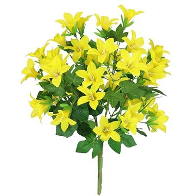 Flair Flower konstgjord bukett klockblommor mini liljor buketter silkesblommor konstgjorda blommor dekorativa blommor bukett bukett bukett blombukett bröllop hus bordsdekoration, gul Flair Flower konstgjord bukett klockblommor mini liljor buketter silkesblommor konstgjorda blommor dekorativa blommor bukett bukett bukett blombukett bröllop hus bordsdekoration, gul