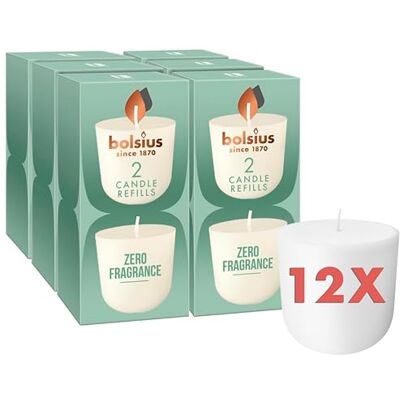 bolsius CleanLight påfyllningspaket – doftfritt – påfyllningsbart ljus – 12 stycken – endast påfyllningar – innehåller naturligt växtvax – utan palmolja bolsius CleanLight påfyllningspaket – doftfritt – påfyllningsbart ljus – 12 stycken – endast påfyllningar – innehåller naturligt växtvax – utan palmolja
