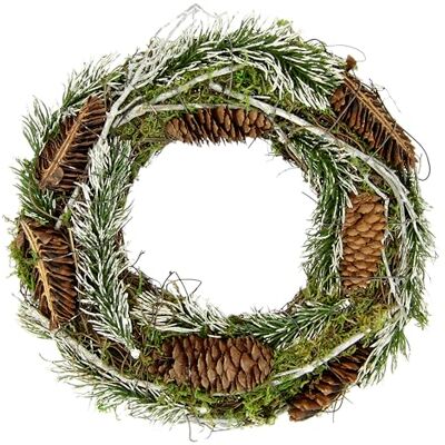Flair Flower Naturkrans med mossa grangrenar, kottar, resor, 25 cm, julkrans, dekorativ krans, adventskrans, dörrkrans, juldekoration, pilkrans, blomkrans, rottingkrans, ljuskrans, blank, bordsdekoration Flair Flower Naturkrans med mossa grangrenar, kottar, resor, 25 cm, julkrans, dekorativ krans, adventskrans, dörrkrans, juldekoration, pilkrans, blomkrans, rottingkrans, ljuskrans, blank, bordsdekoration