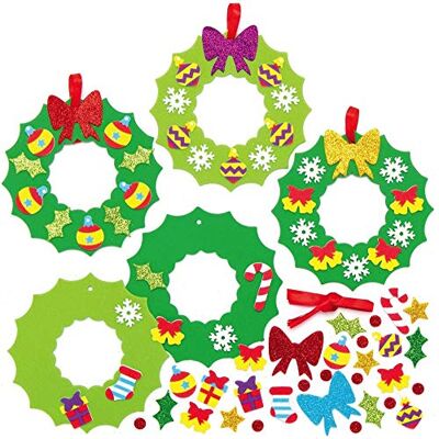 Baker Ross AX504 julkransar pysselset för barn – 8 stycken, festliga kreativa set och pysselbehov för pyssel och dekoration till jul Baker Ross AX504 julkransar pysselset för barn – 8 stycken, festliga kreativa set och pysselbehov för pyssel och dekoration till jul