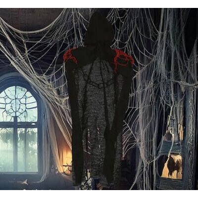 FIESTAS GUIRCA Död hänge med kedja (50 cm) Halloween-dekoration för fester och fester perfekt för skrämmande miljöer och läskiga scenarier hängande docka svart FIESTAS GUIRCA Död hänge med kedja (50 cm) Halloween-dekoration för fester och fester perfekt för skrämmande miljöer och läskiga scenarier hängande docka svart