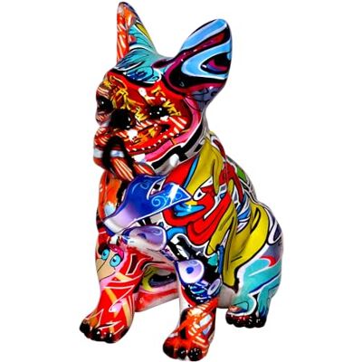 IDORTYBB Graffiti fransk bulldoggstaty skulptur djur hund konst statyett heminredning för vardagsrum sovrum bokhylla TV-skåp skrivbordsdekor bord bordsuppsatser ornament (C1) IDORTYBB Graffiti fransk bulldoggstaty skulptur djur hund konst statyett heminredning för vardagsrum sovrum bokhylla TV-skåp skrivbordsdekor bord bordsuppsatser ornament (C1)