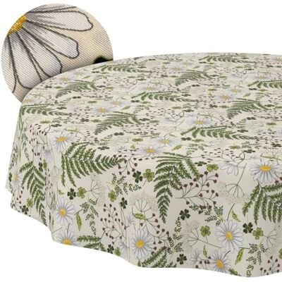 ANRO Duk avtorkbar Kamomill blad rund Ø 120 cm utomhus bordsduk i belagd textil – smuts- och vattenavvisande, lättskött – tvättbar i 30 °C ANRO Duk avtorkbar Kamomill blad rund Ø 120 cm utomhus bordsduk i belagd textil – smuts- och vattenavvisande, lättskött – tvättbar i 30 °C