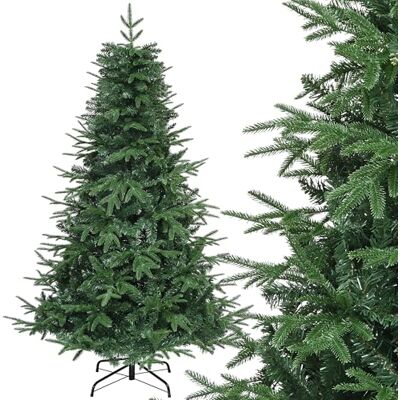 YITAHOME 182 cm premium konstgjord julgran, ca 900 spetsar PE formsprutning och PVC, naturlig gran med metallstativ och viksystemram, snabb montering för hemaffärer, 182 x Φ90 cm YITAHOME 182 cm premium konstgjord julgran, ca 900 spetsar PE formsprutning och PVC, naturlig gran med metallstativ och viksystemram, snabb montering för hemaffärer, 182 x Φ90 cm