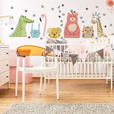 Ambiance Sticker Väggklistermärken för barn, dekoration, babyrum, väggdekal, barnrum, väggdekal, kärleks budbärare, djur, väggdekal, H60 x B 90 cm Ambiance Sticker Väggklistermärken för barn, dekoration, babyrum, väggdekal, barnrum, väggdekal, kärleks budbärare, djur, väggdekal, H60 x B 90 cm