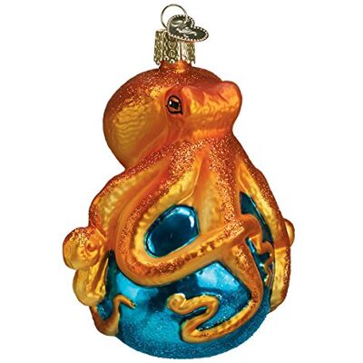 Old World Christmas Julpynt i gammal värld: Havs- och vattendjur glasblåst ornament för julgran Bläckfisk 3¾" Orange,Blue,black Old World Christmas Julpynt i gammal värld: Havs- och vattendjur glasblåst ornament för julgran Bläckfisk 3¾" Orange,Blue,black