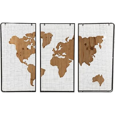 Amadeus Deco vägggrillad trä mappemonde Amadeus Deco vägggrillad trä mappemonde
