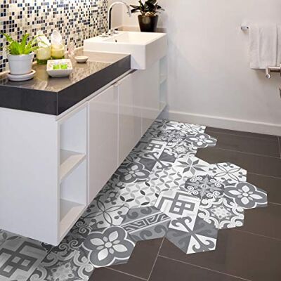 Ambiance Sticker Klistermärke azulejos cementplattor med skyddande laminat i plast självhäftande klistermärken Hexagones golvplattor vattenavvisande självhäftande golvplattor 20 x 18 cm 10 stycken Ambiance Sticker Klistermärke azulejos cementplattor med skyddande laminat i plast självhäftande klistermärken Hexagones golvplattor vattenavvisande självhäftande golvplattor 20 x 18 cm 10 stycken
