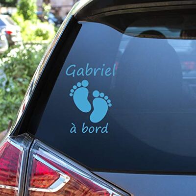 Ambiance Sticker Personliga namnklistermärken klistermärke baby ombord väggdekoration för barnrum 2 brädor 25 x 20 cm och 45 x 30 cm isblå Ambiance Sticker Personliga namnklistermärken klistermärke baby ombord väggdekoration för barnrum 2 brädor 25 x 20 cm och 45 x 30 cm isblå