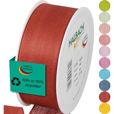 Halbach sidenband presentband Bredd 40 mm längd 25 m Band tillverkat i Tyskland Presentband i olika färger och bredder, perfekt för förpackning och dekoration, färg: rosenträ Halbach sidenband presentband Bredd 40 mm längd 25 m Band tillverkat i Tyskland Presentband i olika färger och bredder, perfekt för förpackning och dekoration, färg: rosenträ