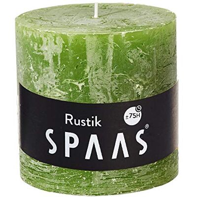 Spaas Rustic Unscented Pillar Candle 100/mm, 75 Hours, Olive Green Spaas Rustic Unscented Pillar Candle 100/mm, 75 Hours, Olive Green