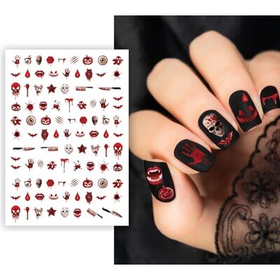 FIESTAS GUIRCA Blodiga nagelklistermärken (10 x 7 cm) Nagelklistermärken för Halloween och maskeradfester dekoration av konstgjorda naglar perfekt för fester och evenemang flerfärgad FIESTAS GUIRCA Blodiga nagelklistermärken (10 x 7 cm) Nagelklistermärken för Halloween och maskeradfester dekoration av konstgjorda naglar perfekt för fester och evenemang flerfärgad