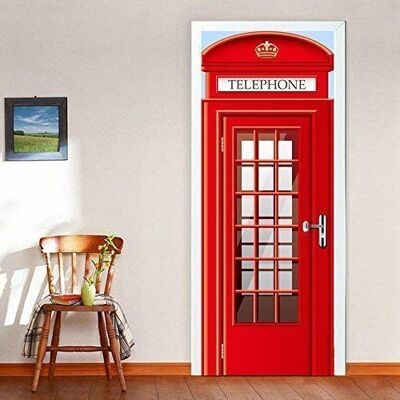 WALPLUS Dörrväggbild Storbritannien, telefon, heminredning, väggkonst, väggmålning, klistermärke, vardagsrum, barnrum, restaurang, hotell, kaffe, kontor, dekor, avtagbar, självhäftande WALPLUS Dörrväggbild Storbritannien, telefon, heminredning, väggkonst, väggmålning, klistermärke, vardagsrum, barnrum, restaurang, hotell, kaffe, kontor, dekor, avtagbar, självhäftande