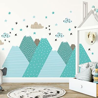 Ambiance Sticker Väggklistermärken för barn dekoration av babyrum väggklistermärken för barn skandinavisk väggdekal väggdekal jessika skandinaviska berg H80 x L120 cm Ambiance Sticker Väggklistermärken för barn dekoration av babyrum väggklistermärken för barn skandinavisk väggdekal väggdekal jessika skandinaviska berg H80 x L120 cm