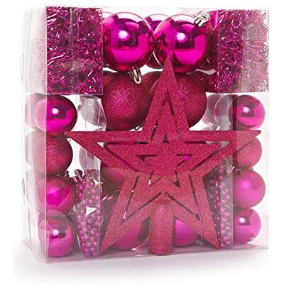 HEITMANN DECO Julgranssmycken – rosa – 45 delar – set inklusive trädspets, kulor, pärlkedjor och kransar – plast HEITMANN DECO Julgranssmycken – rosa – 45 delar – set inklusive trädspets, kulor, pärlkedjor och kransar – plast
