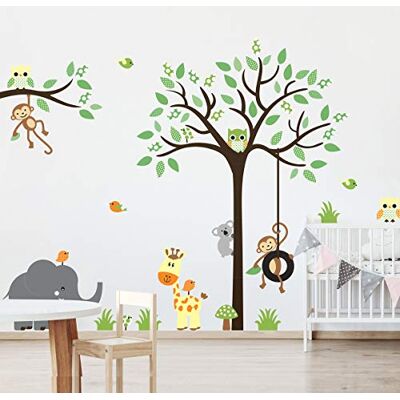 Ambiance Sticker Väggklistermärken för barn barnkammardekoration väggklistermärken för barn väggklistermärken för djungeldjur barn väggklistermärke H60x L80 cm Ambiance Sticker Väggklistermärken för barn barnkammardekoration väggklistermärken för barn väggklistermärken för djungeldjur barn väggklistermärke H60x L80 cm
