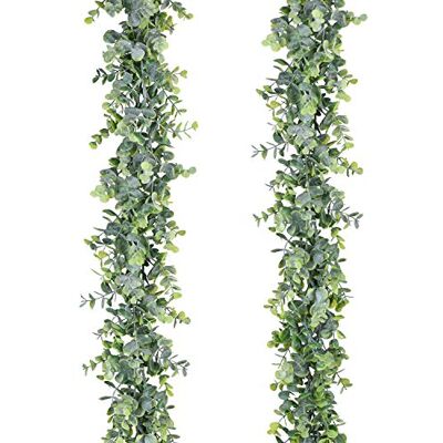 Lvydec 2-pack konstgjord eukalyptusgirlang, falsk eukalyptusgrönska girlang bröllop bakgrund båge väggdekor, 15 cm/strå falsk hängande växt för bord festival fest dekoration Lvydec 2-pack konstgjord eukalyptusgirlang, falsk eukalyptusgrönska girlang bröllop bakgrund båge väggdekor, 15 cm/strå falsk hängande växt för bord festival fest dekoration