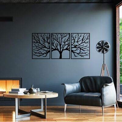 Wallity Hanah Home Stylish Black Decorative Metal Wall Accessory (3 stycken), 53 x 73 cm 100% metall, 1,5 mm tjock Easy Wall Mounting, perfekt för modern inredning Wallity Hanah Home Stylish Black Decorative Metal Wall Accessory (3 stycken), 53 x 73 cm 100% metall, 1,5 mm tjock Easy Wall Mounting, perfekt för modern inredning