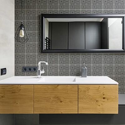 Ambiance Sticker Väggklistermärke självhäftande kakel kök badrum 60 klistermärken Carreaux DE Cement Oriental JERADA 60 klistermärken 15 x 15 cm Ambiance Sticker Väggklistermärke självhäftande kakel kök badrum 60 klistermärken Carreaux DE Cement Oriental JERADA 60 klistermärken 15 x 15 cm