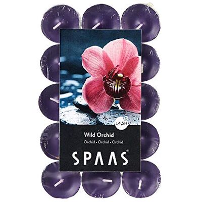 Spaas 30 Scented Tealights in Flatpack, 4.5 Hours, Wild Orchid Spaas 30 Scented Tealights in Flatpack, 4.5 Hours, Wild Orchid