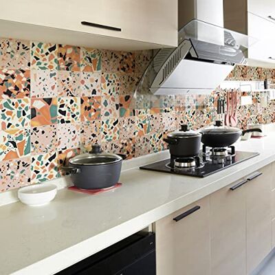 Ambiance Sticker Väggklistermärke självhäftande kakel kök badrum 30 STICKERS CARRELAGES TERRAZZO ZORAIDA 30 klistermärken 15 x 15 cm Ambiance Sticker Väggklistermärke självhäftande kakel kök badrum 30 STICKERS CARRELAGES TERRAZZO ZORAIDA 30 klistermärken 15 x 15 cm