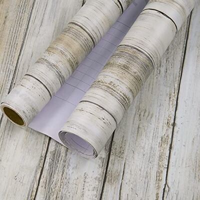 Hode Självhäftande film, möbler, självhäftande PVC, dekorativ film, möbelfolie, köksfolie, självhäftande, vattentät (vit, brun, gamla, träutseende, 45 cm x 2 m) för möbler, väggar, skåp, bord, Hode Självhäftande film, möbler, självhäftande PVC, dekorativ film, möbelfolie, köksfolie, självhäftande, vattentät (vit, brun, gamla, träutseende, 45 cm x 2 m) för möbler, väggar, skåp, bord,