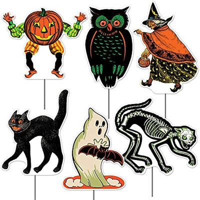 Beistle 6 delar korrugerad plast vintage halloween gårdsskyltar med insatser – robusta utomhusdekorationer – fotorekvisita för fest Beistle 6 delar korrugerad plast vintage halloween gårdsskyltar med insatser – robusta utomhusdekorationer – fotorekvisita för fest