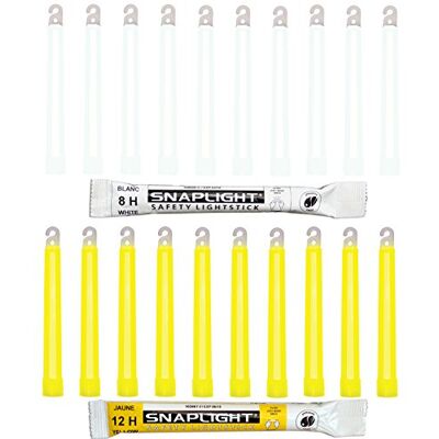 Cyalume Technologies SnapLight 15 cm ultra ljusa ljusljusstakar 20-pack med krokar i änden (10–serie 8 h i vitt, 10–serie 12 h i gult), vit x 10 gul x 10, SA8-208099AM Cyalume Technologies SnapLight 15 cm ultra ljusa ljusljusstakar 20-pack med krokar i änden (10–serie 8 h i vitt, 10–serie 12 h i gult), vit x 10 gul x 10, SA8-208099AM