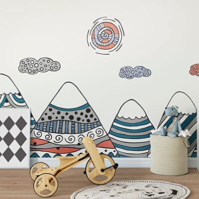 Ambiance Sticker Väggklistermärken för barn babyrumsdekoration jätteväggdekal barn skandinaviska berg ARANKA 40 x 60 cm Ambiance Sticker Väggklistermärken för barn babyrumsdekoration jätteväggdekal barn skandinaviska berg ARANKA 40 x 60 cm